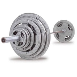 Body Solid 400 lb Cast Iron Grip Olympic Set With Chrome Bar