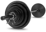 Body Solid 400 lb. Cast Olympic Weight Set W/Black Bar