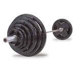 Body Solid 300 lb Rubber Grip Olympic Set With Chrome Bar