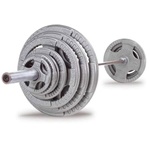 Body Solid 300 lb Cast Iron Grip Olympic Set With Chrome Bar